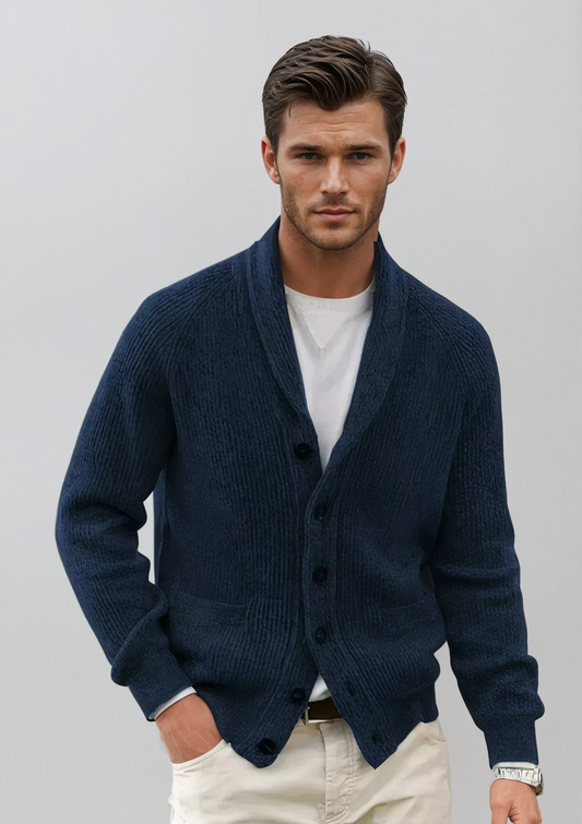 Men's Wool Knit Cardigan | Button-Up | Classic & Warm