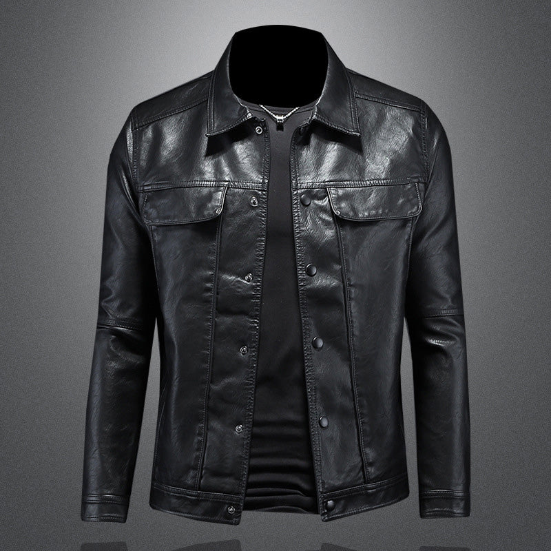 Men’s Leather Trucker Jacket | Classic & Rugged | Faux Leather