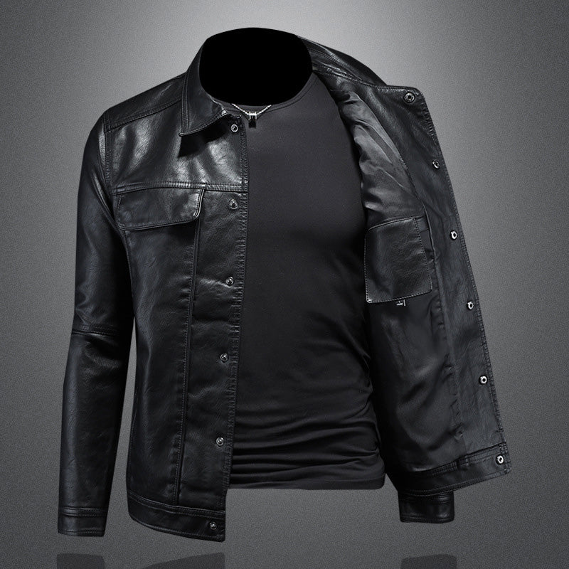 Men’s Leather Trucker Jacket | Classic & Rugged | Faux Leather