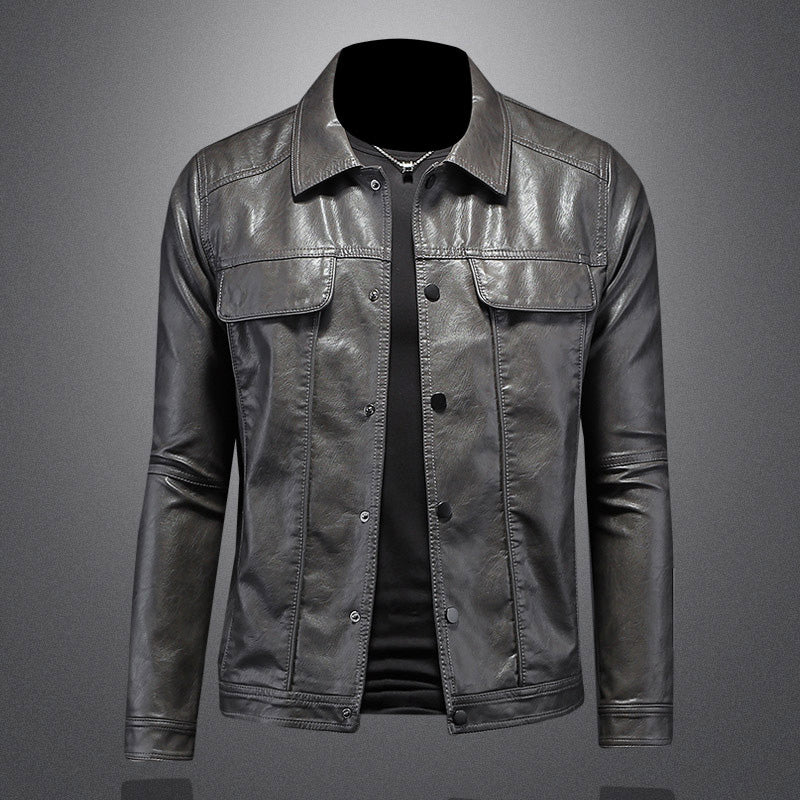 Men’s Leather Trucker Jacket | Classic & Rugged | Faux Leather