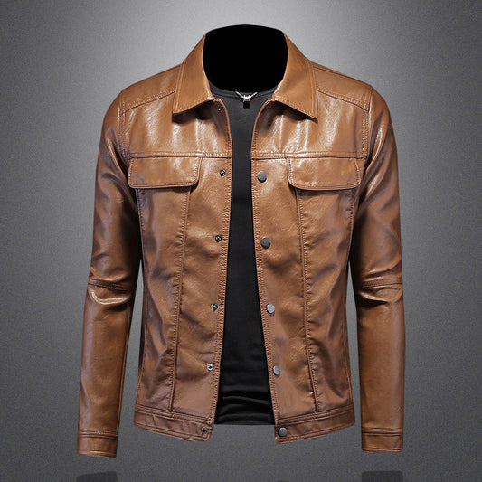 Men’s Leather Trucker Jacket | Classic & Rugged | Faux Leather