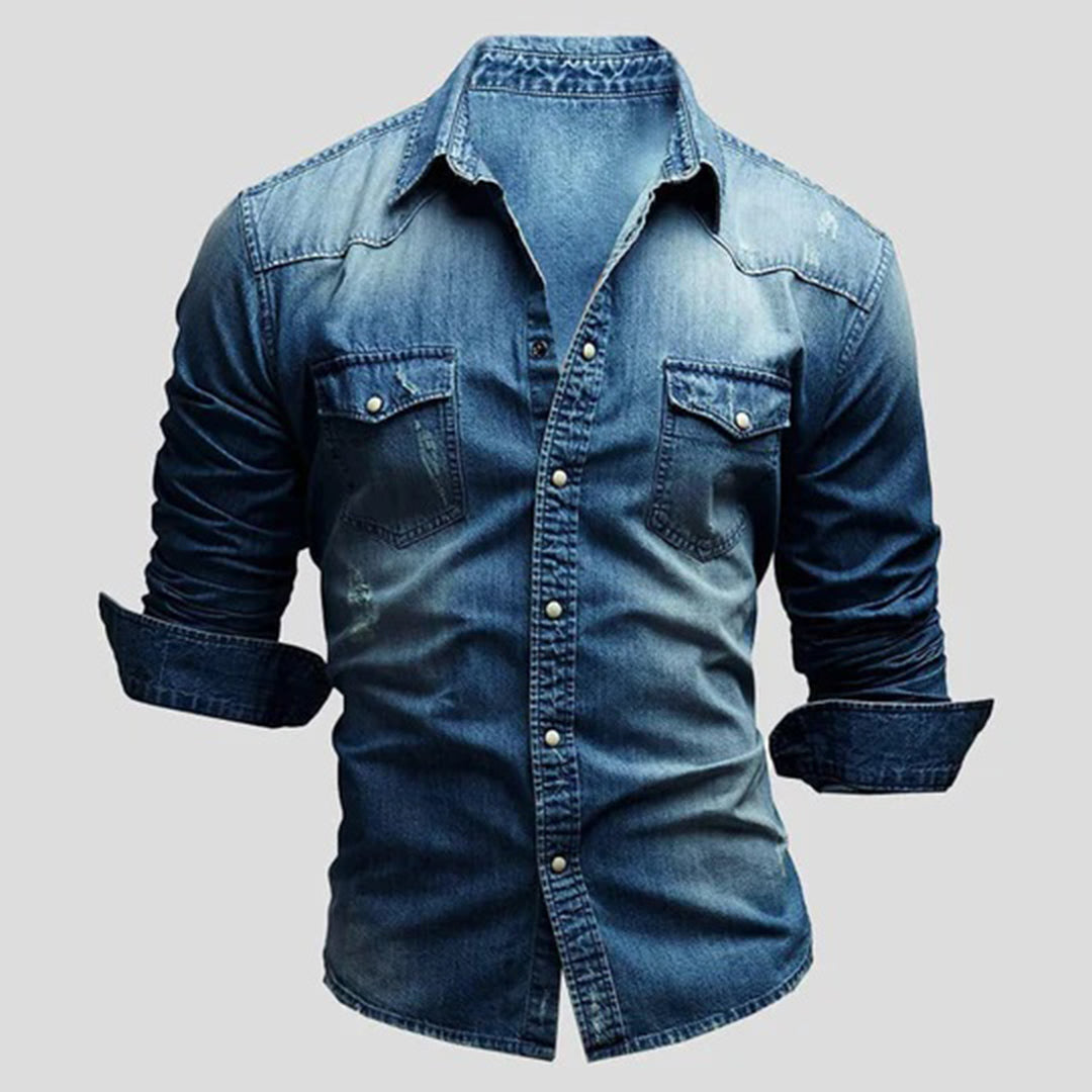 Men’s Denim Shirt | Long Sleeve | Slim Fit & Stylish