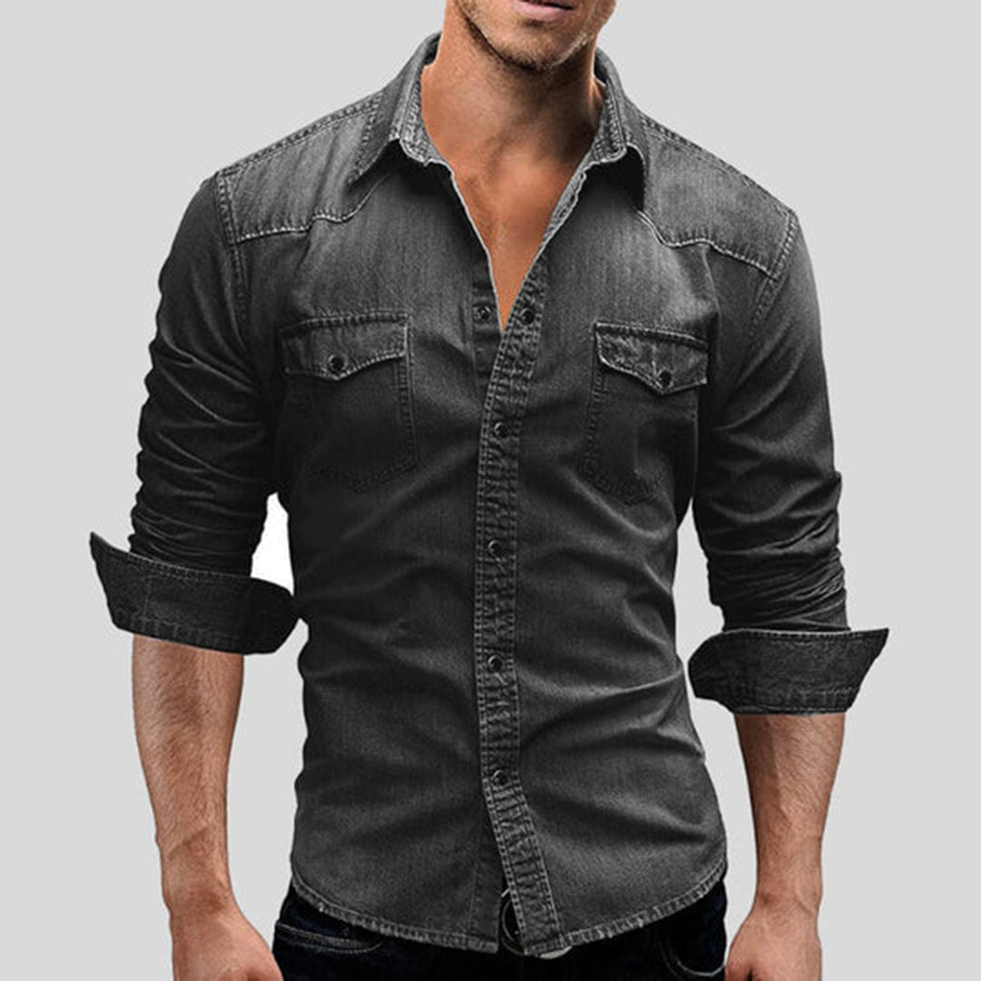 Men’s Denim Shirt | Long Sleeve | Slim Fit & Stylish