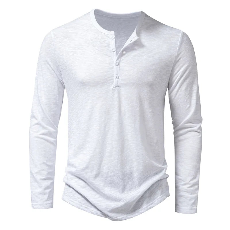 Men’s Henley Long-Sleeve Shirt | Slim Fit | Soft & Breathable