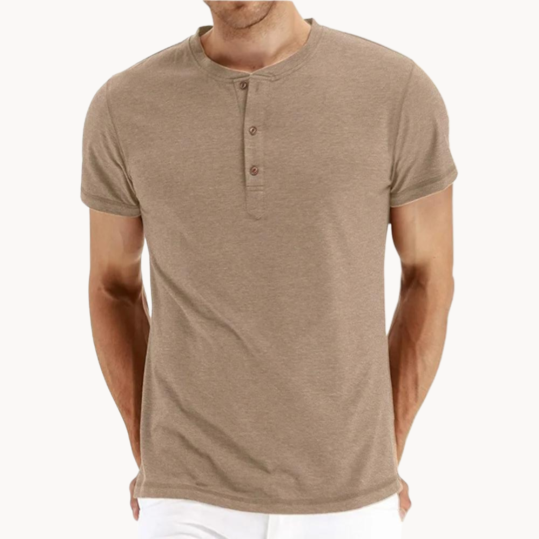 Short-Sleeve Henley T-Shirt | Cotton Blend | Classic & Comfortable