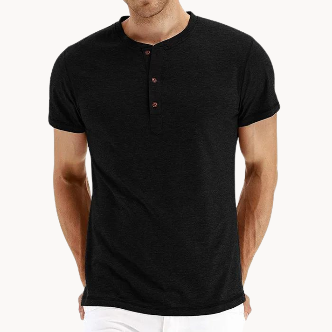 Short-Sleeve Henley T-Shirt | Cotton Blend | Classic & Comfortable