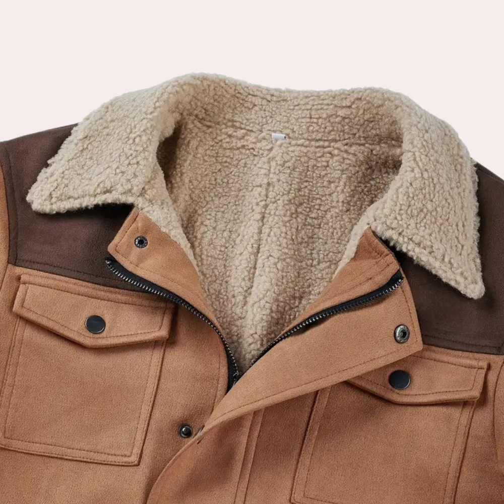 Western Sherpa Coat | Warm & Rugged | Vintage Suede Style