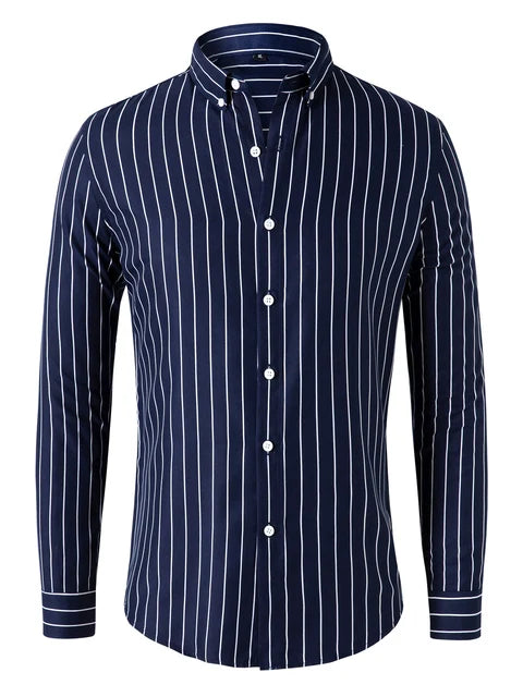 Striped Long-Sleeve Shirt | Classic Button-Up | Smart-Casual Essential