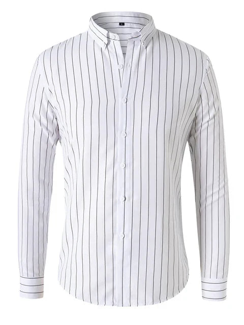 Striped Long-Sleeve Shirt | Classic Button-Up | Smart-Casual Essential