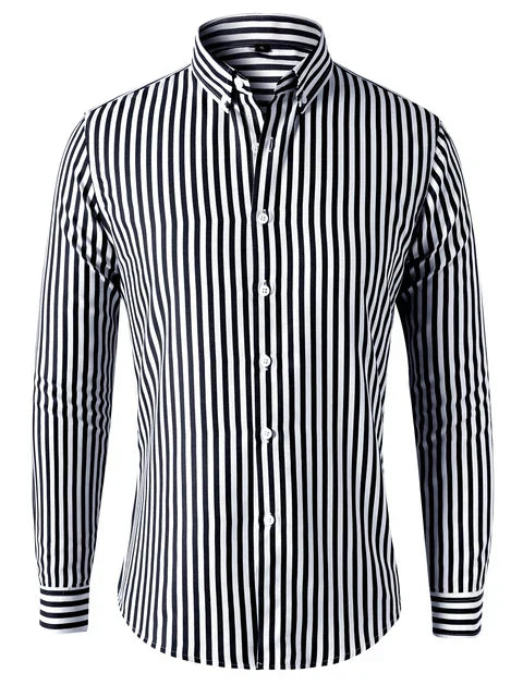 Striped Long-Sleeve Shirt | Classic Button-Up | Smart-Casual Essential