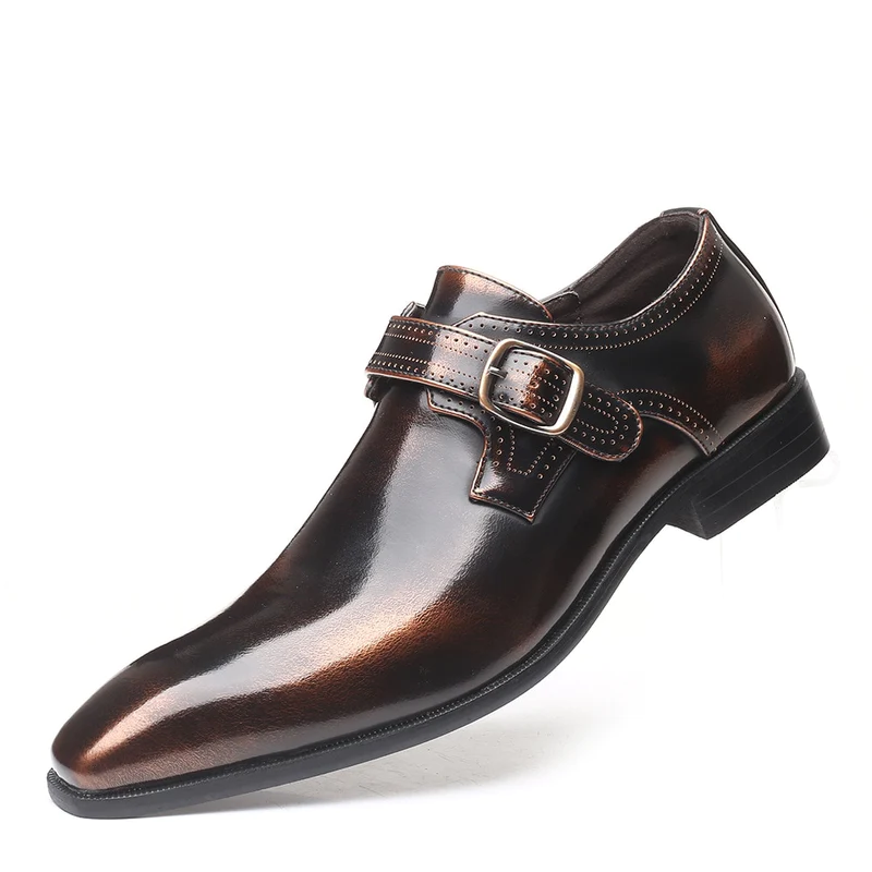 Patent Leather Monk Strap Shoes | Elegant & Stylish | Formal