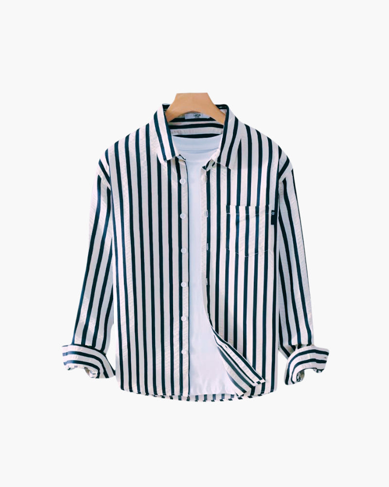 Striped Shirt | Cotton Blend | Long Sleeve & Casual