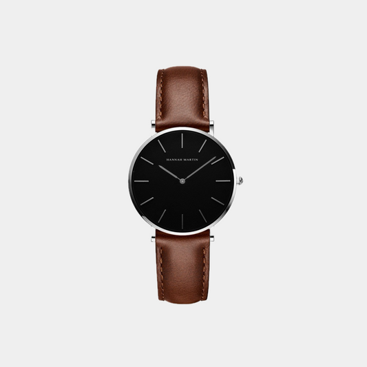 Minimalist Leather Strap Watch | Stainless Steel | Sleek & Timeless