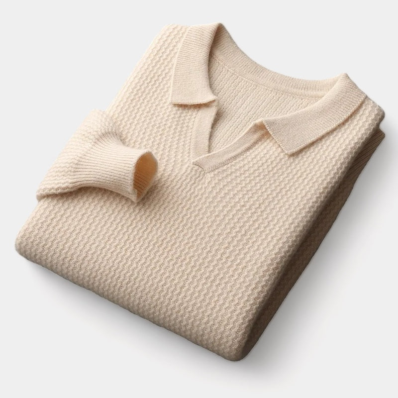 Knitted Polo Sweater | Wool Blend | Soft & Refined