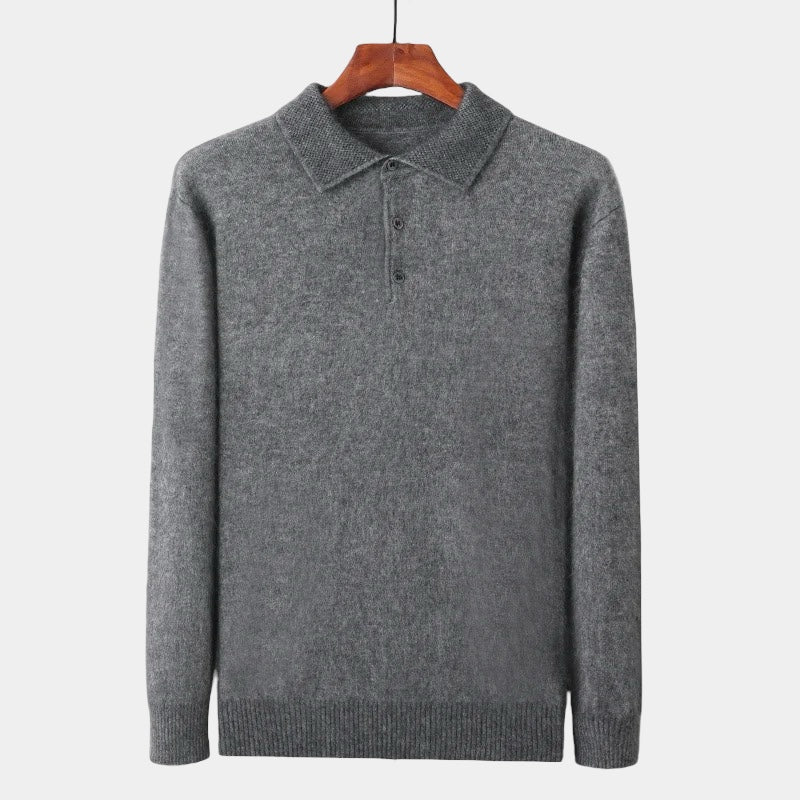 Knitted Polo Sweater | Wool Blend | Warm & Refined