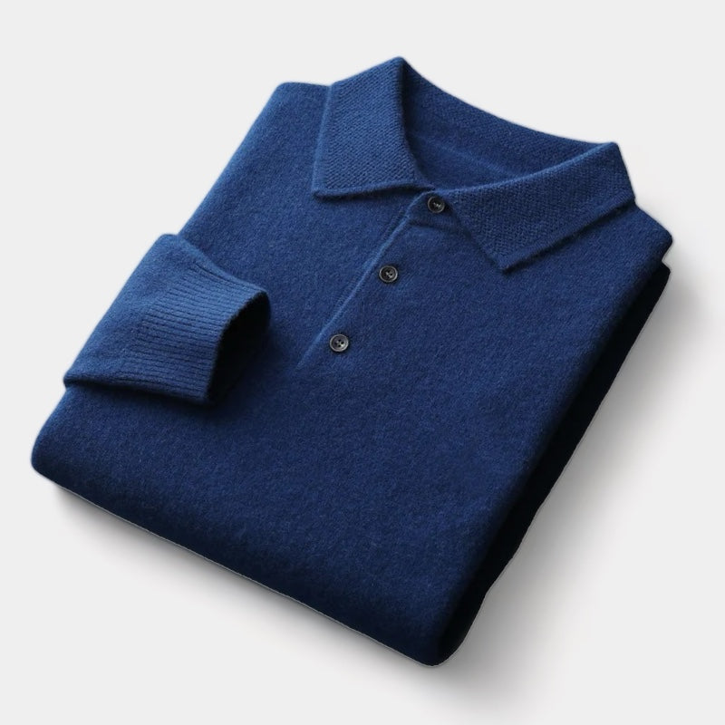 Knitted Polo Sweater | Wool Blend | Warm & Refined