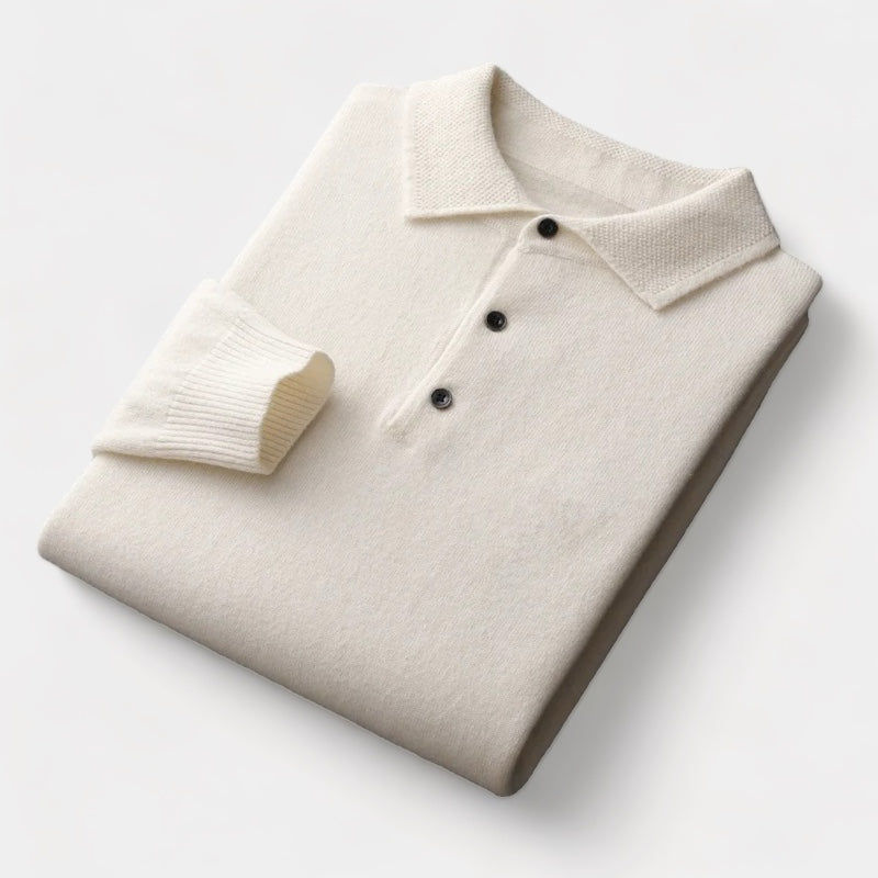 Knitted Polo Sweater | Wool Blend | Warm & Refined