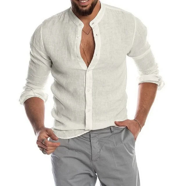 Linen Slim-Fit Shirt | Men's | Lightweight & Stylish