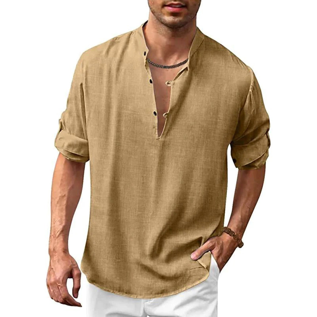 Linen V-Neck Shirt | Lightweight | Casual Summer Wear