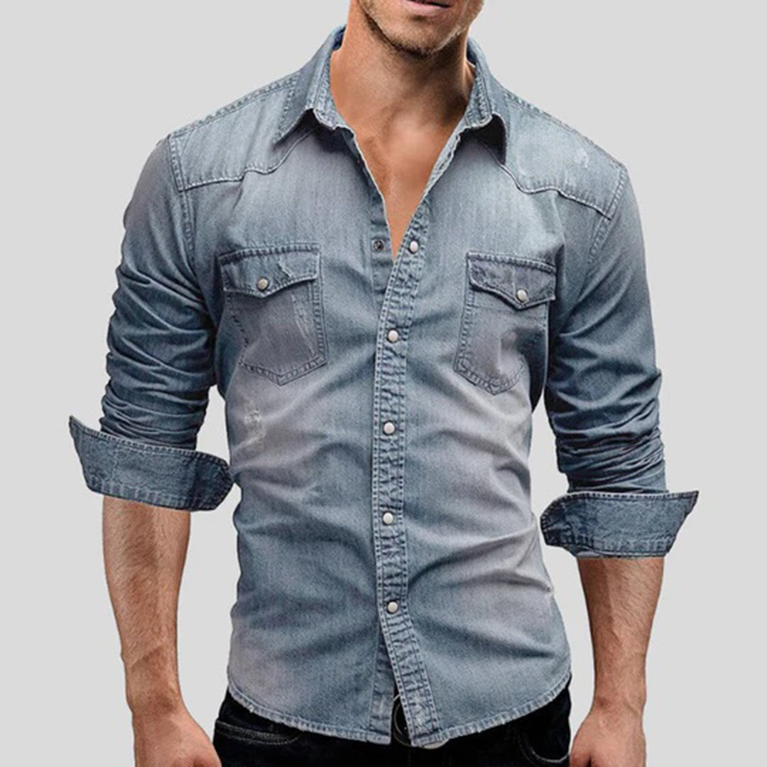 Men’s Denim Shirt | Long Sleeve | Slim Fit & Stylish