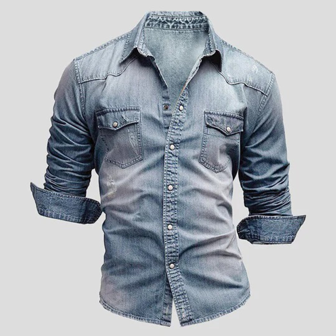 Men’s Denim Shirt | Long Sleeve | Slim Fit & Stylish