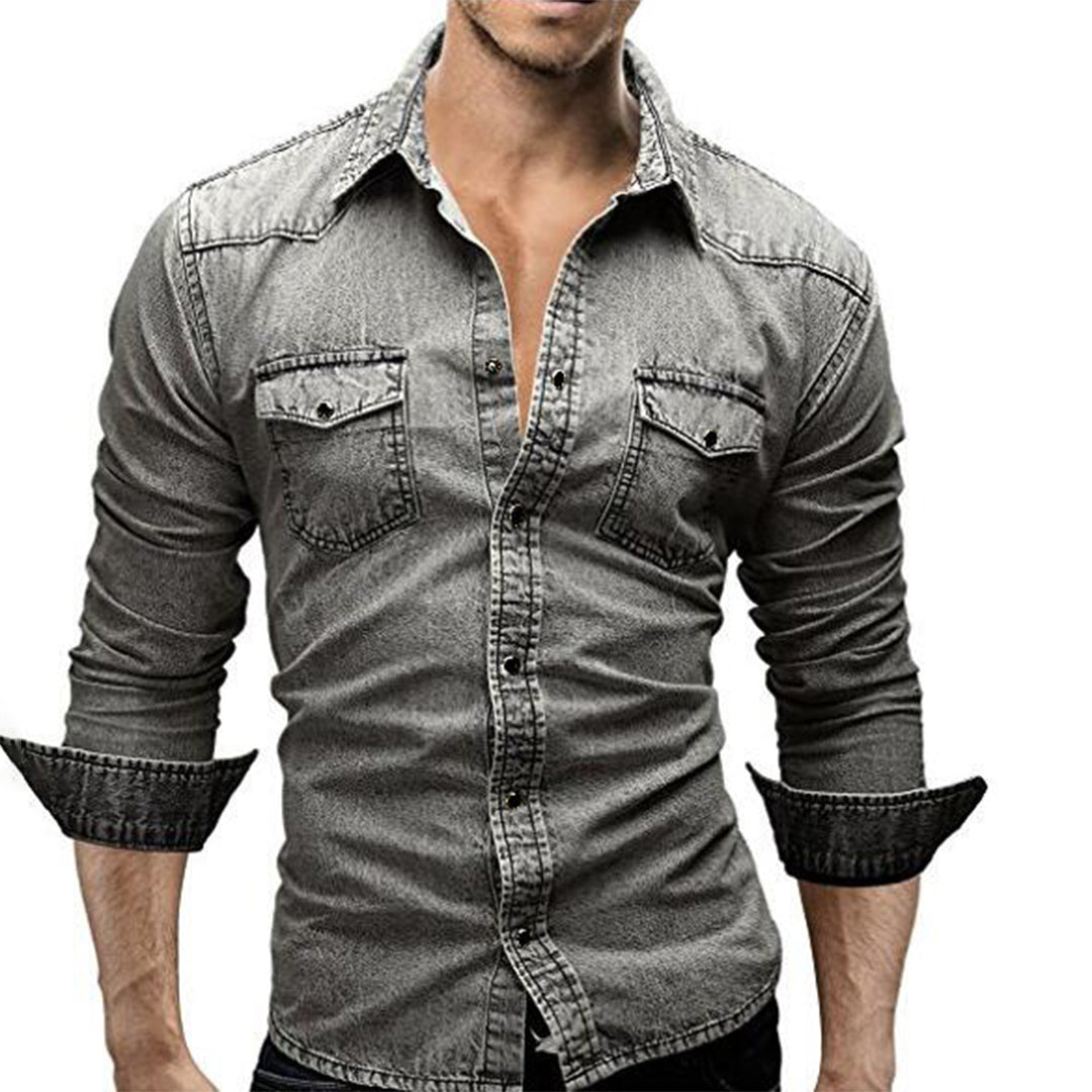 Men’s Denim Shirt | Long Sleeve | Slim Fit & Stylish