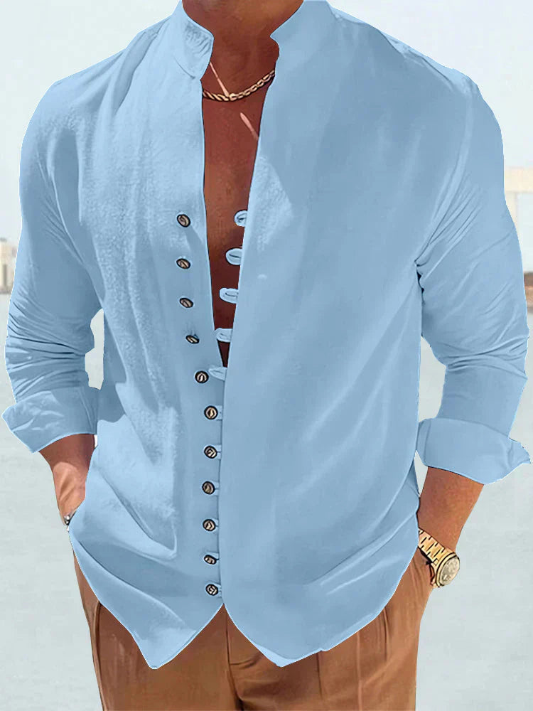 Men’s Buttoned Long-Sleeve Shirt | Lightweight | Casual & Stylish