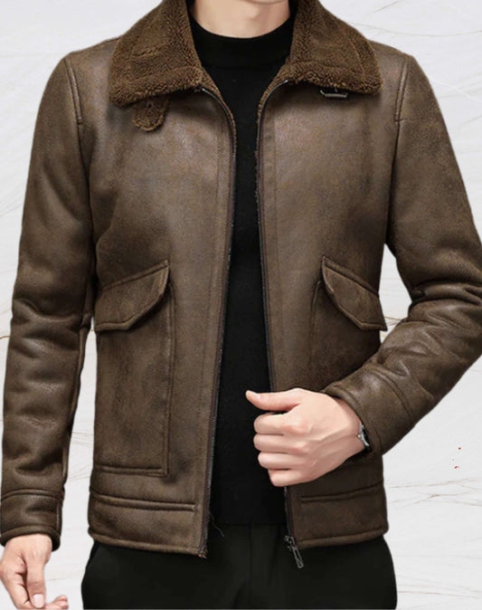 Men’s Aviator Jacket | Shearling-Lined | Warm & Stylish