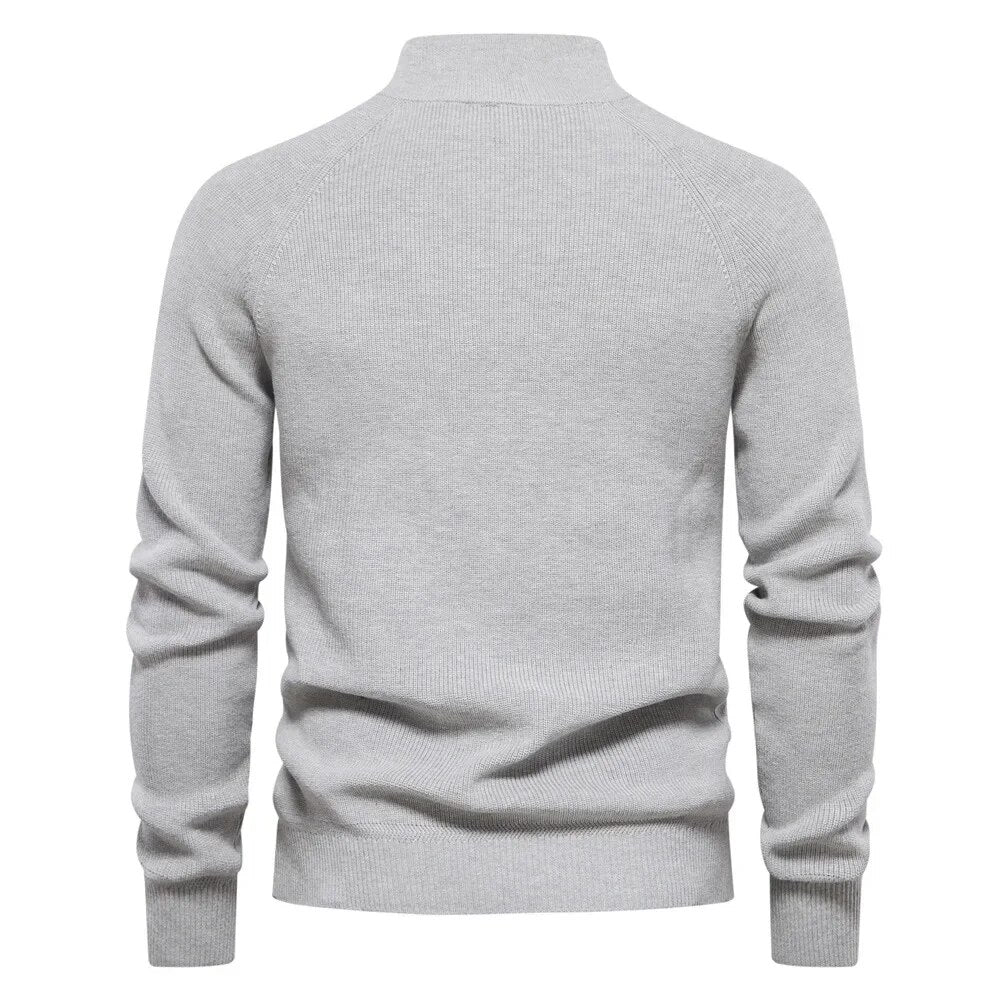 Ribbed Knit Sweater | Half-Zip | Warm & Stylish