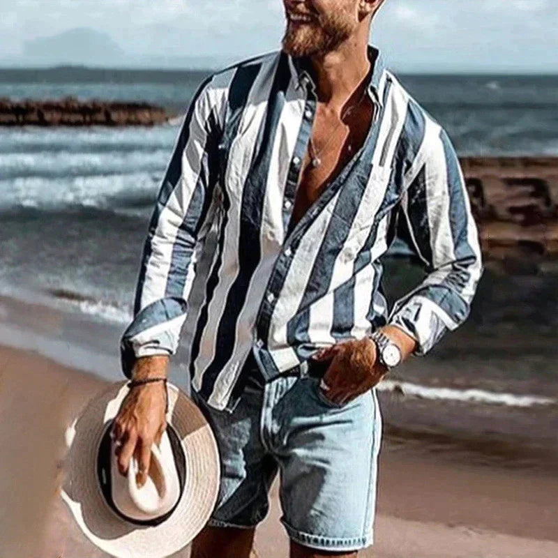 Striped Button-Up Shirt | Lightweight | Casual & Stylish