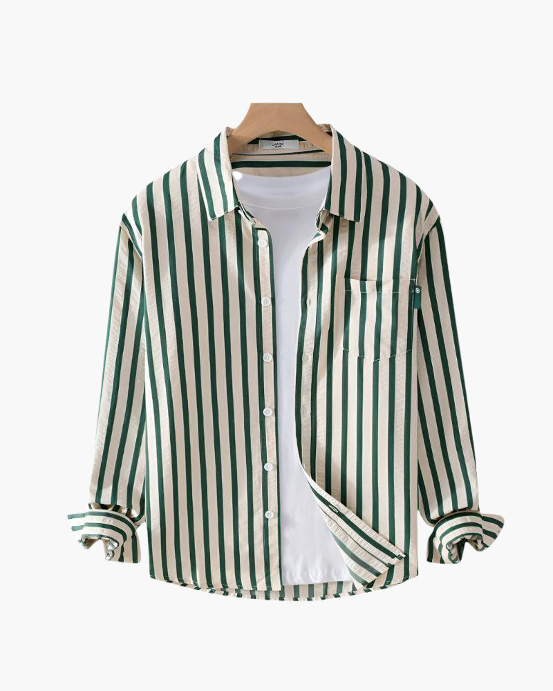 Striped Shirt | Cotton Blend | Long Sleeve & Casual