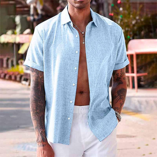 Linen Short-Sleeve Shirt | Lightweight & Breathable | Classic Summer Style