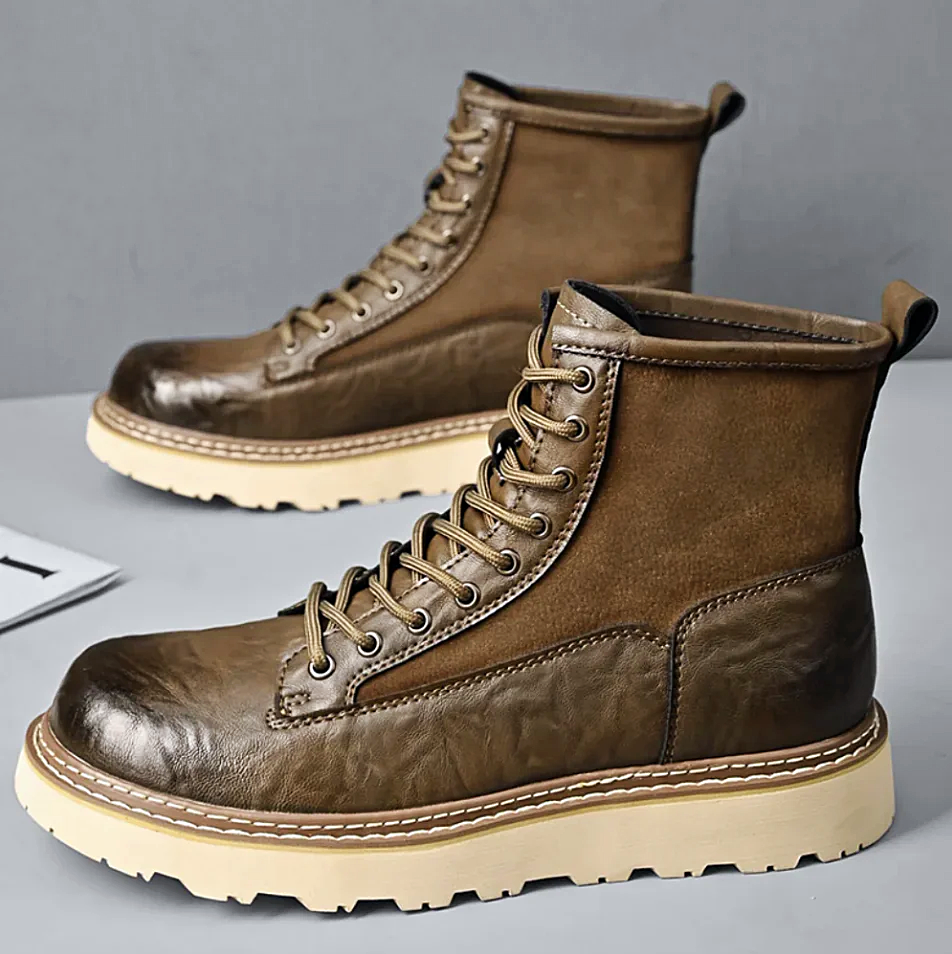 Leather Lace-Up Boots | Durable & Stylish | Rugged Outdoor Essential