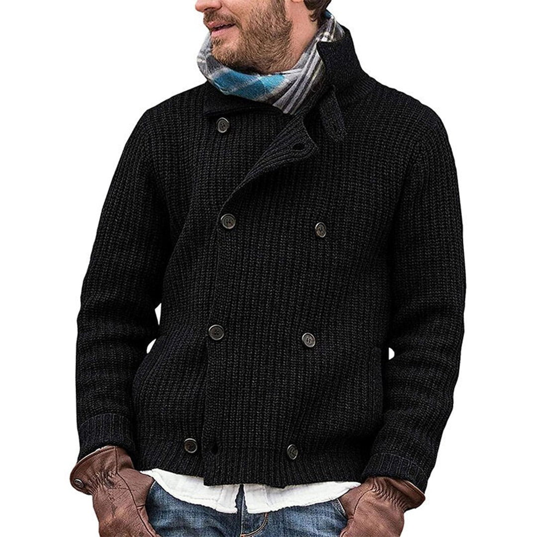 Men’s Double-Breasted Knitted Jacket | Warm & Stylish | Vintage-Inspired Knit