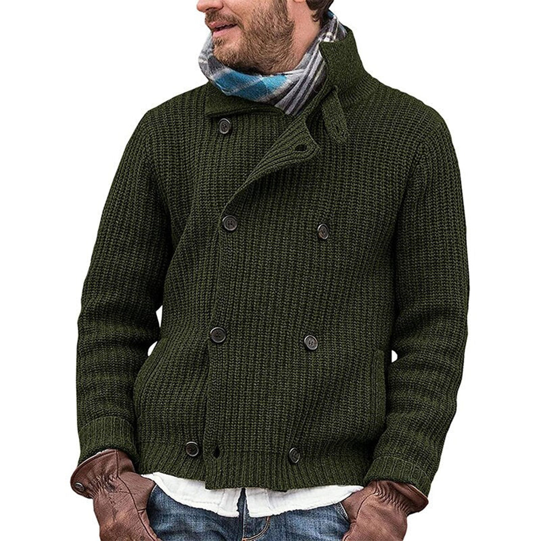 Men’s Double-Breasted Knitted Jacket | Warm & Stylish | Vintage-Inspired Knit