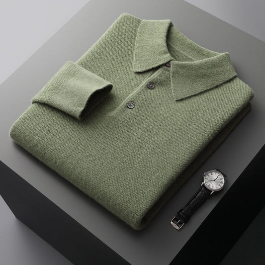 Knit Polo Sweater | Long Sleeve | Soft & Elegant