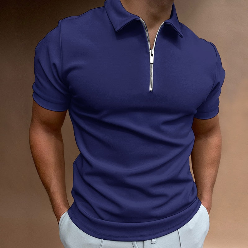 Men’s Zip Polo Shirt | Slim Fit | Stylish & Breathable