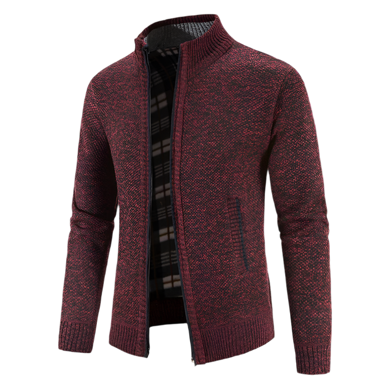 Knitted Zip-Up Jacket | Warm & Stylish | Textured Design