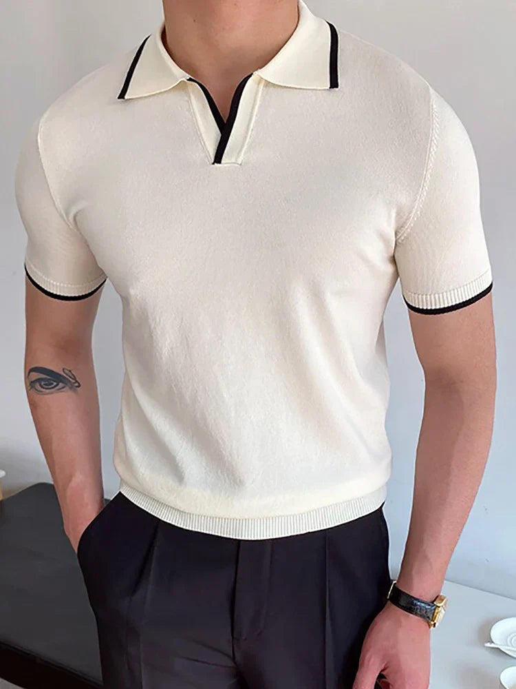 Knitted Zip Polo Shirt | Soft & Breathable | Modern Elegance