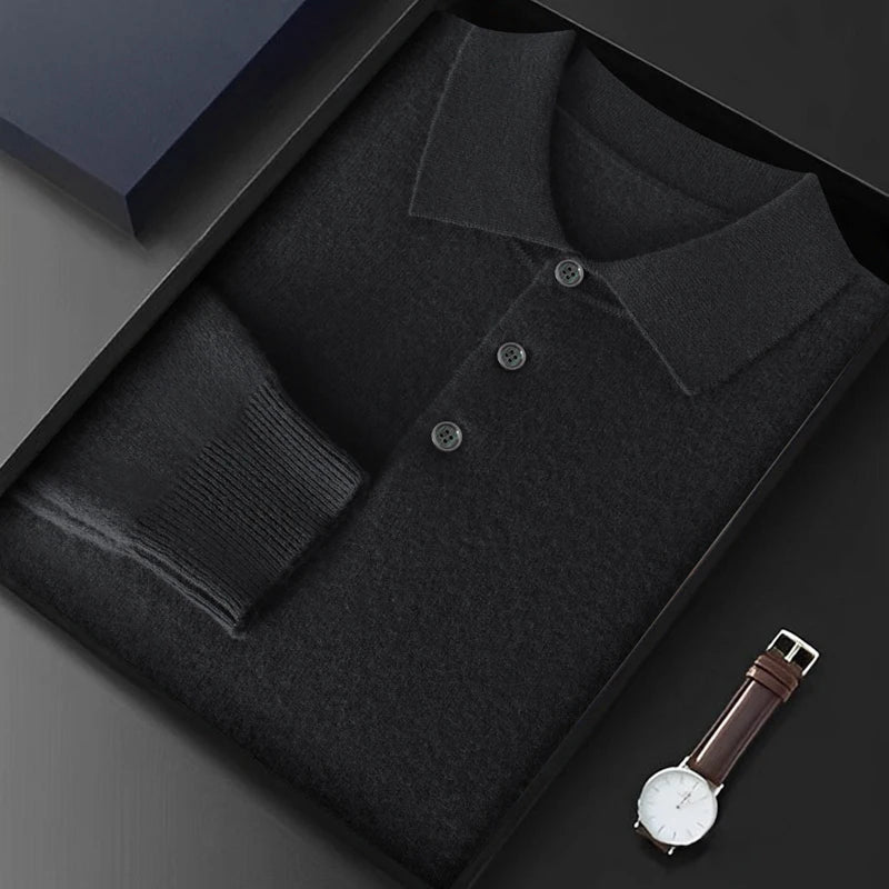 Long-Sleeve Knit Polo | Elegant & Comfortable | Smart-Casual Essential