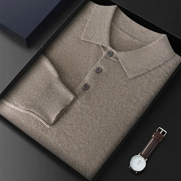 Long-Sleeve Knit Polo | Elegant & Comfortable | Smart-Casual Essential