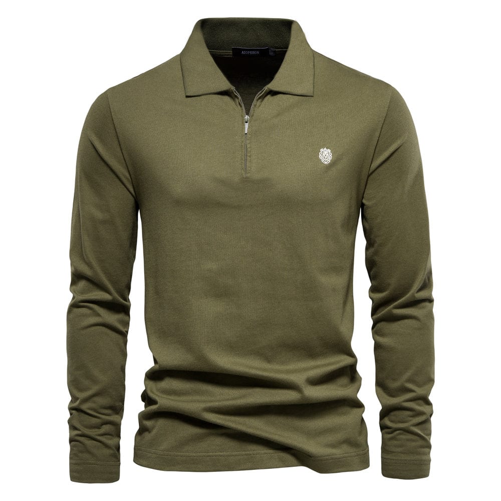 Long-Sleeve Polo Shirt | Cotton Blend | Classic & Versatile