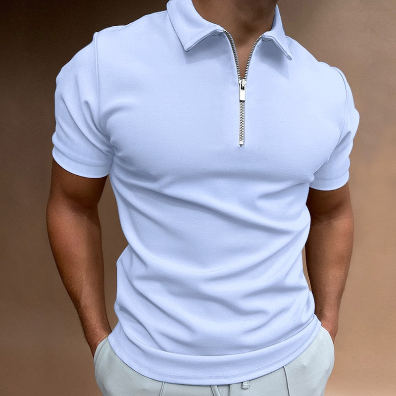 Men’s Zip Polo Shirt | Slim Fit | Stylish & Breathable