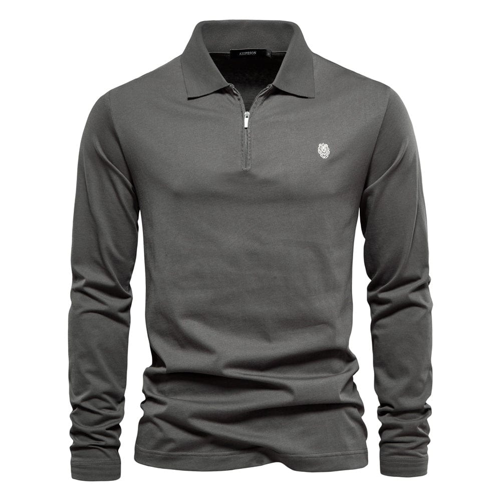 Long-Sleeve Polo Shirt | Cotton Blend | Classic & Versatile