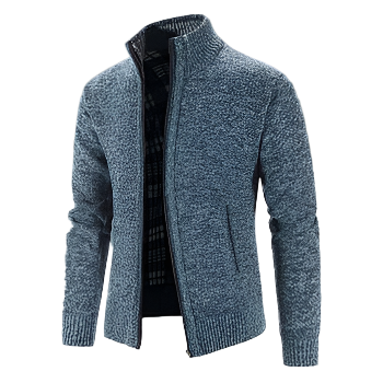 Knitted Zip-Up Jacket | Warm & Stylish | Textured Design