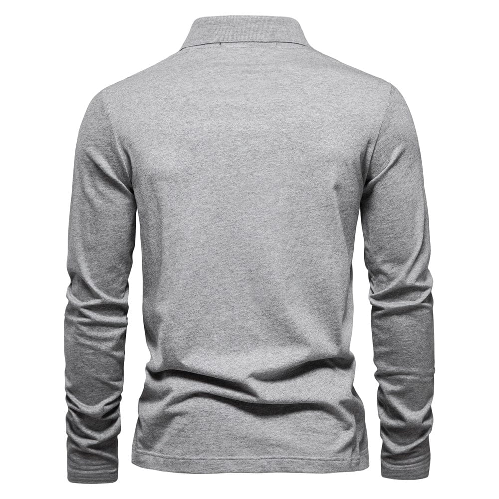 Long-Sleeve Polo Shirt | Cotton Blend | Classic & Versatile