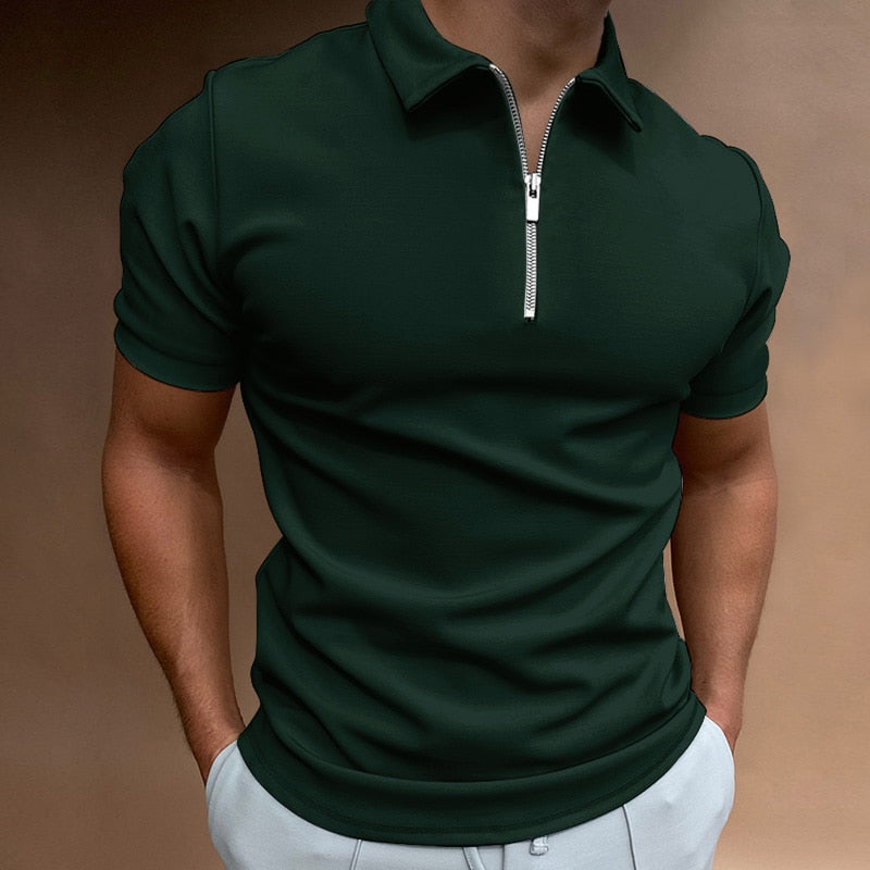 Men’s Zip Polo Shirt | Slim Fit | Stylish & Breathable