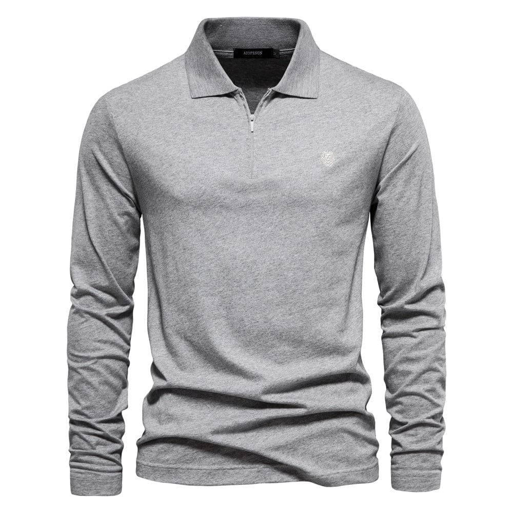 Long-Sleeve Polo Shirt | Cotton Blend | Classic & Versatile