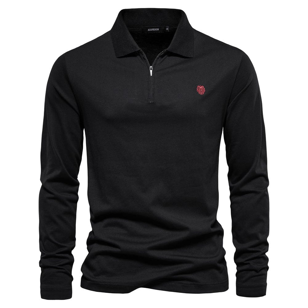 Long-Sleeve Polo Shirt | Cotton Blend | Classic & Versatile