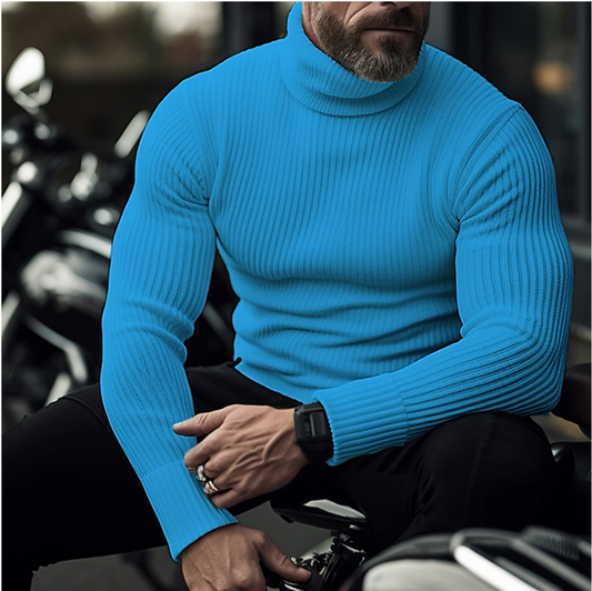 Men’s Ribbed Turtleneck Sweater | Warm & Stylish | Slim-Fit Knit